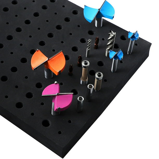 Multi-holes Save Space Milling Cutters Holder EVA Hard Foam Router Bit Tray 